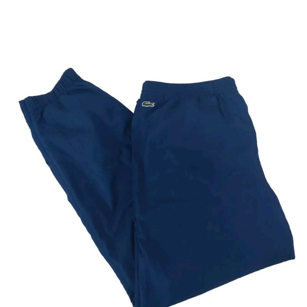 Vtg Lacoste Sport Track Pants Mens SZ 7 2XL Blue Lined Sweatpants Elastic Waist